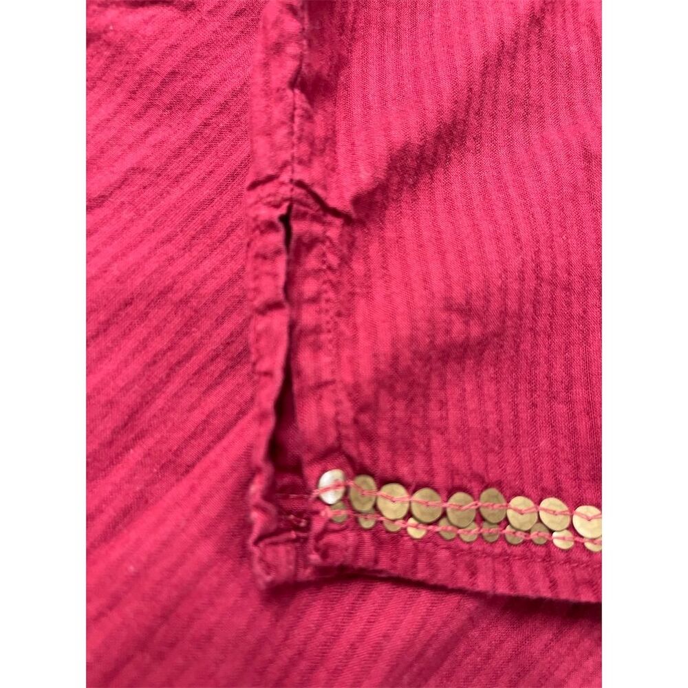 Liz & Me Women's Plus 3X Red Embellished Tunic Top V-Neck Long Sleeve (sku#315) - Picture 8 of 11